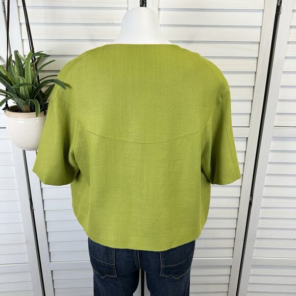 Kate Spade New York‎ Micah Cropped Blazer Jacket Moroccan Green Slub Boxy Size 8 - Picture 5 of 11